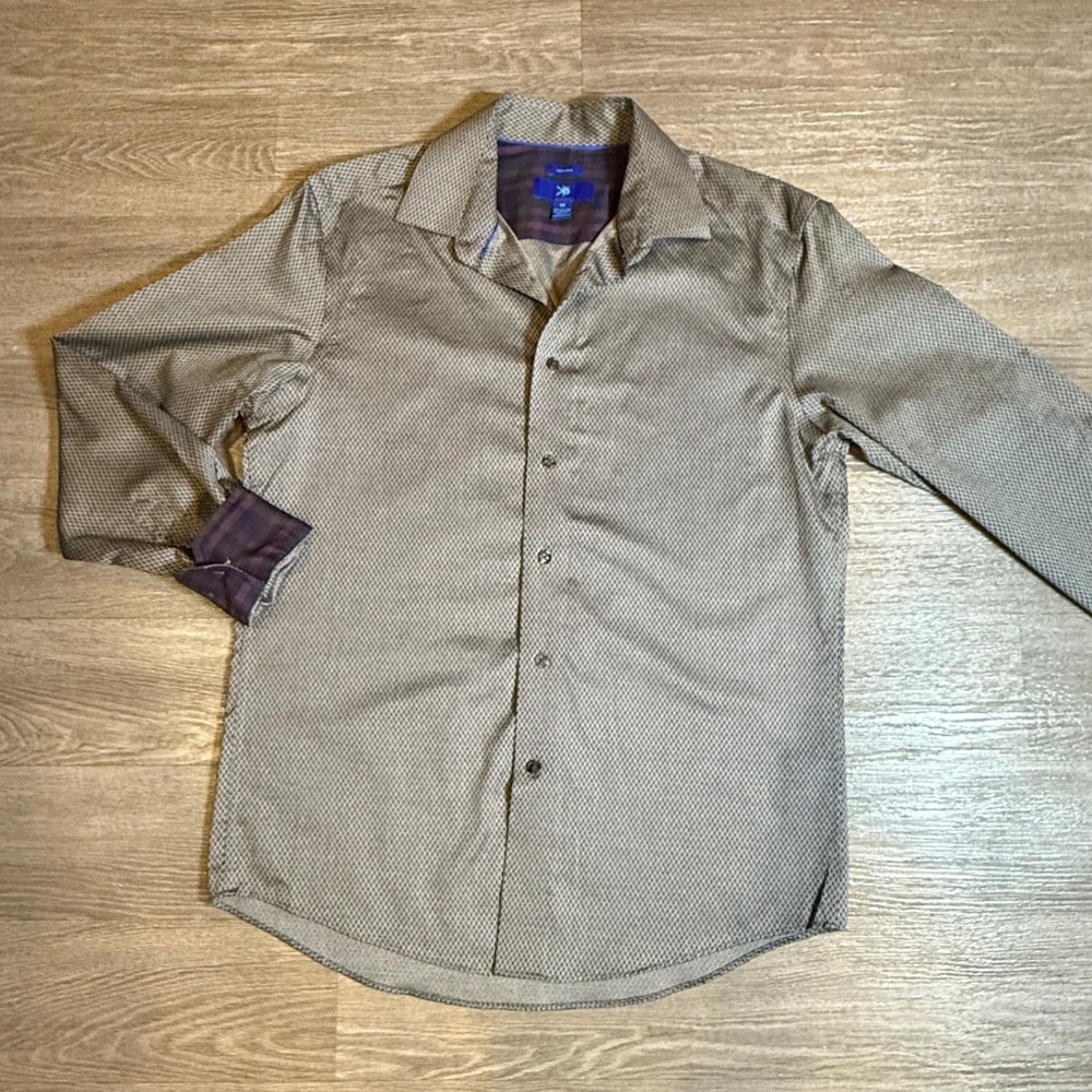 EGARA Mens Button Down Shirt Size M Geometric Print Non Iron‎ Long Sleeve